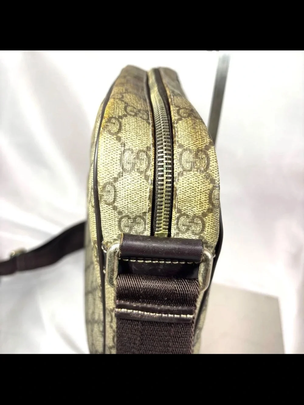 Gucci Brown/Tan Monogram Messenger Bag